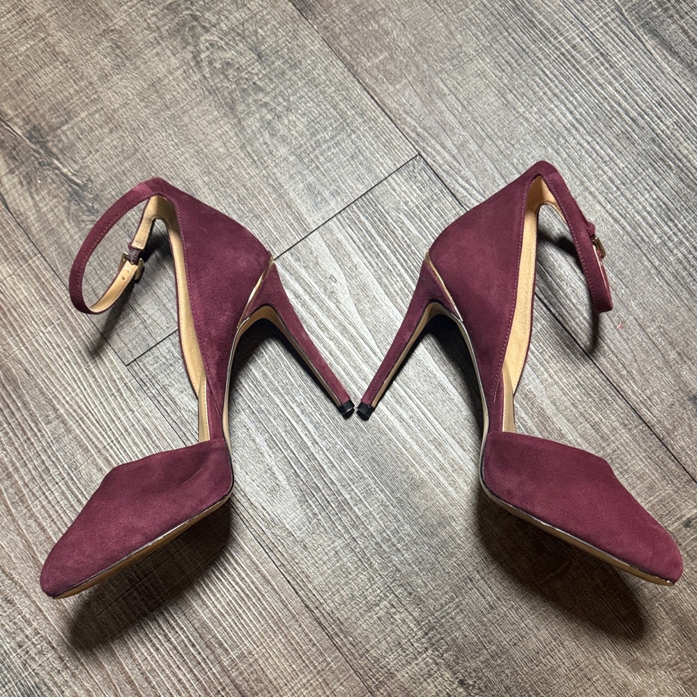 Michael Kors Burgundy Ankle Strap Heels - Picture 3 of 13